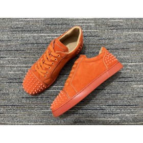 Christian Louboutin tenisice Seavaste 2 Orlato na ravne cipele S niskim берцем, Parhet Narančasta