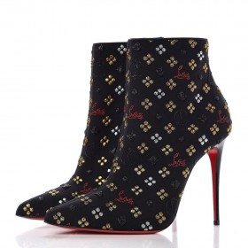 Christian Louboutin So Kate Čizme na щиколотке od Tkanine sa vezenim Logotipom 100 mm Multi Crne Boje