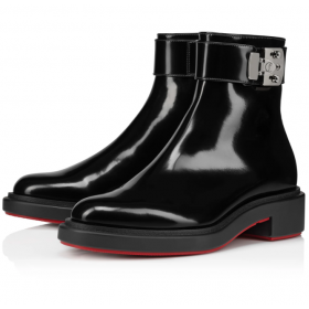 Christian Louboutin Urban Booty Lock Od Erozijom Kože Crne Boje