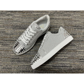 Christian Louboutin tenisice Vieira 2 s niskim берцем od sjajnu Teleće kože Srebrne boje