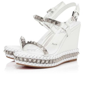 Sandala Christian Louboutin 110 mm od teleće kože Bianco/lin Bianco