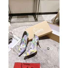 Cipele-brod Christian Louboutin Kate od Lakirane kože s Grafičkim po cijeloj površini 100 mm Ljubičaste Boje