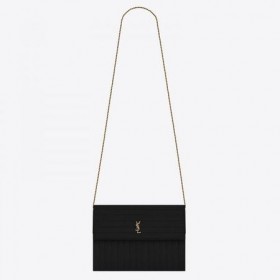 Torba na lancu Saint Laurent Victoire Od Crne kože Жатой