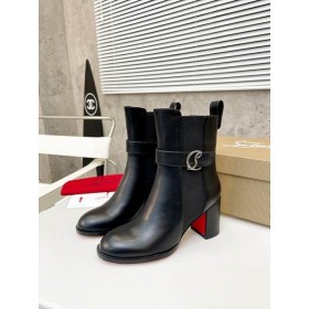 Čizme Christian Louboutin "Chelsea" od Teleće kože 70 mm, Crne cipele Christian Louboutin