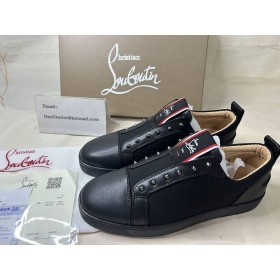 Tenisice-слипоны Christian Louboutin F. A. V Fique A Vontade od teleće kože i Olona Canva crne boje