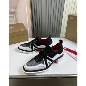 Cipele-derbi Christian Louboutin Hybribri na ravne cipele od teleće kože i mreže Bijele Crnci