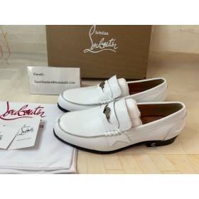 Лоферы Christian Louboutin No Penny Od Teleće kože Bijele boje Christian Louboutin