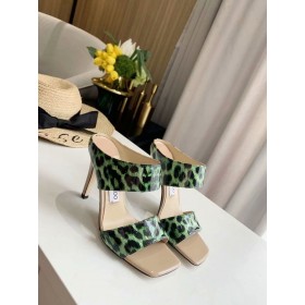 Sandale Jimmy Choo 100 mm Леопардово-Zelene Boje