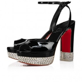 Christian Louboutin Cassandrina Alta Sandale na platformu 130 Mm Od Lakirane Crne boje Christian Louboutin Shoes