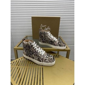 Christian Louboutin Louis Spikes - Visoke tenisice s po cijeloj površini Pythonu Saharienne