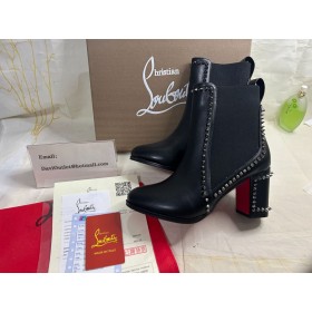 Visoke Čizme Christian Louboutin Out Line s bodljama 70 mm Od Teleće kože Crne boje