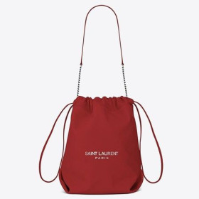 Crveni Plišani torba na pertla Saint Laurent Torbe Saint Laurent