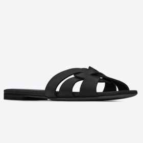 Slajdovi Saint Laurent Tribute Iz Crne Teleće kože Saint Laurent Slides