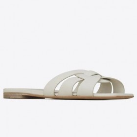 Cipele Saint Laurent Tribute Slides Od Bijelog Teleće kože Saint Laurent