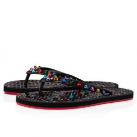 Japanke Christian Louboutin cipele Sa šiljcima Black /mix Multi Rubber