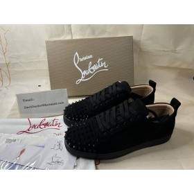 Cipele Christian Louboutin cipele s niskim krovom Louis Junior SP Black/black velur tenisice Veau
