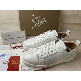 Muške bijele tenisice Christian Louboutin cipele s niskim gornjim dijelom od teleće kože