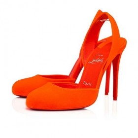 Cipele-brod Christian Louboutin Betty Sling Velvet 100 mm Sunrise/Cipele lin Sunrise od Christian Louboutin