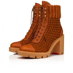 Christian Louboutin Spikita Booty Dakita Lug 70 mm Foxy/starinski Zlatno Tele