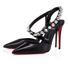 Christian Louboutin Pumpa Spikita 100 mm, Crno/sv/lin Crna Koža