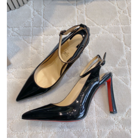 Christian Louboutin Condora Strap 100 Mm Pumps Patent Leather Black