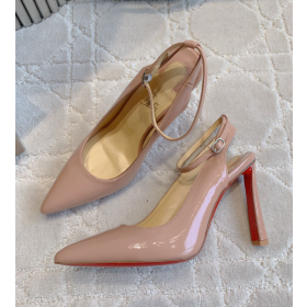 Christian Louboutin Condora Strap 100 Mm Pumps Patent Leather Nude