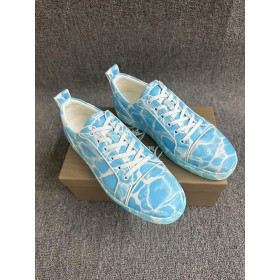Christian Louboutin Louis Junior Sneakers Swimming Pool Satin Blue