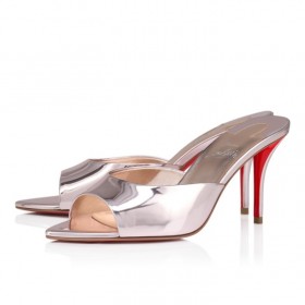 Christian Louboutin Miss Z Mule 80 Mm Mules Laminated Calf Leather Vintage Rose