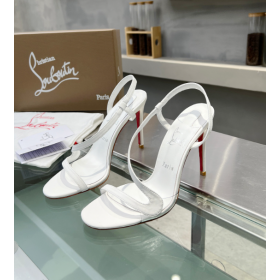 Christian Louboutin Rosalie 100Mm Sandals Kid Leather Bianco
