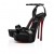 Christian Louboutin Loubi Queen Alta Sandale na ÑемеÑкаÑ
 150 mm Star Specchio Koža Crna