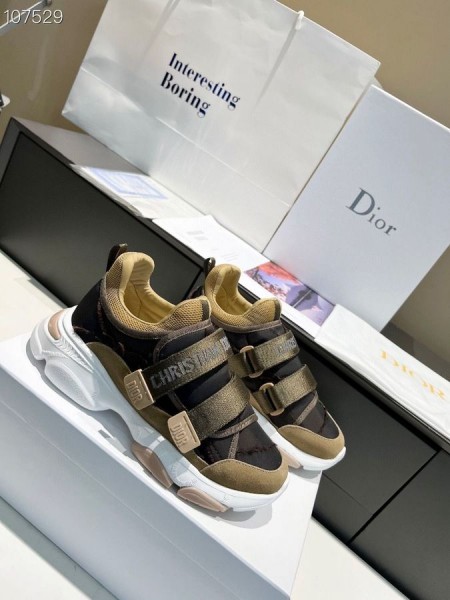 Dior D-VANDRA Sneakers Brunt Tekniska Tyg Sned Utskrift