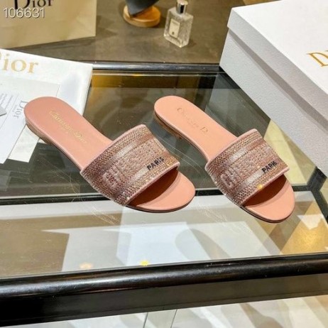 Dior Dway Bild Broderade Metallic Tråd Rosa Strass