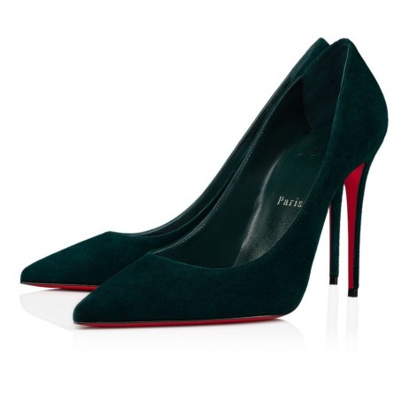 Christian Louboutin Kate Pumpar 100mm Veau Velours Grön