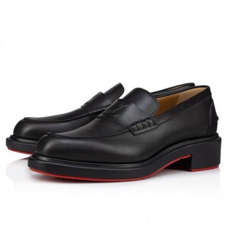 Christian Louboutin Urbino Moc Loafers Kalv Läder Svart CL Skor Butik