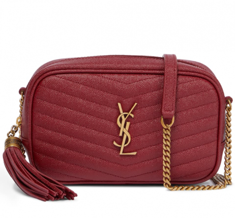 Saint Laurent Lou Kamera Väska Rött Läder Saint Laurent Väskor
