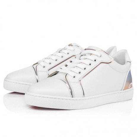 Christian Louboutin Kul Vieira Sneakers Kalv Läder Och Försämra Specchio Läder Bianco Christian Louboutin Skor