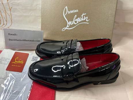 Christian Louboutin Ingen Penny Loafers Patent Kalv Svart Christian Louboutin Skor