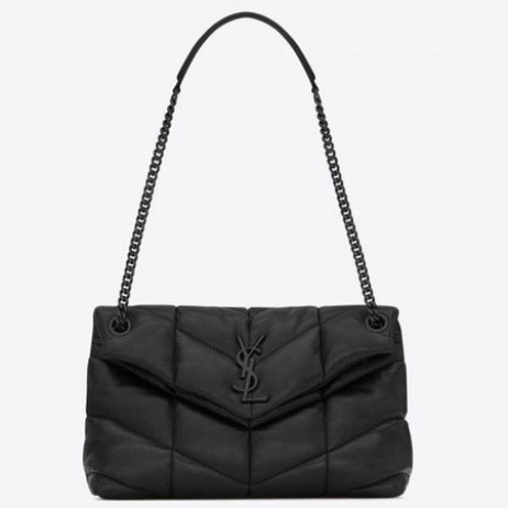 Saint Laurent Så Svart Loulou Puffer Liten Väska Saint Laurent Väskor