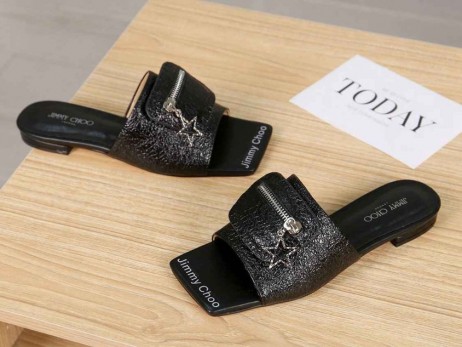 Jimmy Choo Bilder Kalv Läder Blixtlås Väska Svart