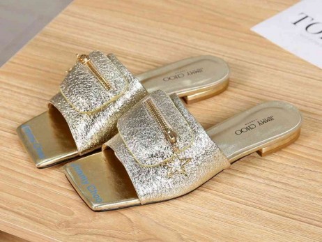 Jimmy Choo Bilder Kalv Läder Blixtlås Väska Guld