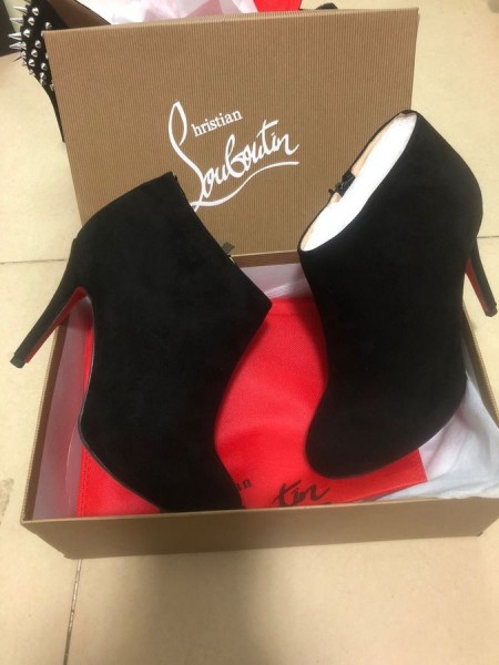 Christian Louboutin Belle Boots 100mm Suede Läder Svart