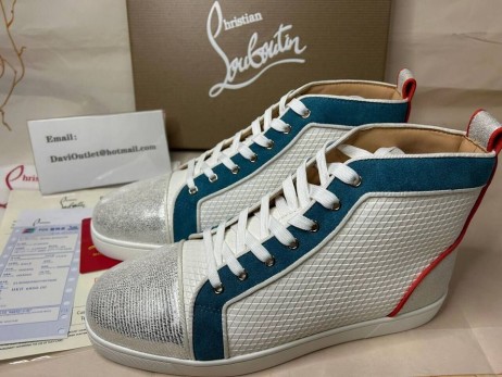 Christian Louboutin High-top Louis Orlato Bianco/panorama Läder