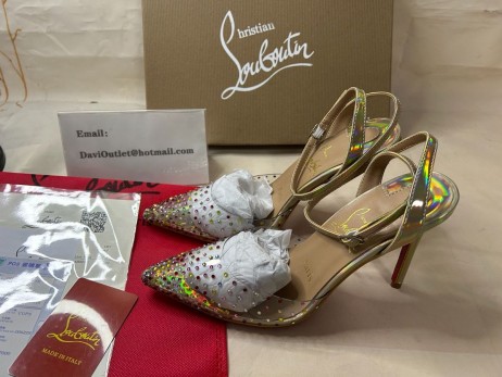 Christian Louboutin Pumpar Spikaqueen 100mm Blanda Kalifornien/ab Pvc