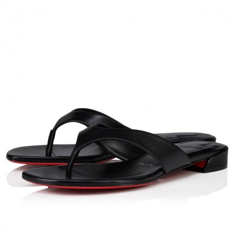 Christian Louboutin Sweet Janetonga Thongs Lamb Nappa Leather Black