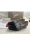Christian Louboutin Navy Skrämmande Loafers Tyg och Kalv Läder Svart Grå