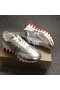 Christian Louboutin Loubishark Sneakers Skimrande Läder Silver