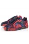 Christian Louboutin Louis Junior Spikar Sneakers Rosor Tryckt Kalv Läder Och Spikar Flerfärgad