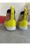 Christian Louboutin Louis Orlato Spikar High-top Sneakers Sammet och Läder Flerfärgad