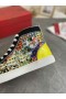 Christian Louboutin Louis Orlato Spikar High-top Sneakers Sammet och Läder Flerfärgad