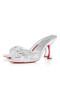 Christian Louboutin Mariza Är Tillbaka Strass 85 mm Mulor Silver Sandaler Christian Louboutin Skor